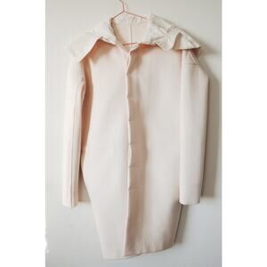 Rick Owens Cocoon Virgin Wool & Silk Coat in Milk US 6 IT 40